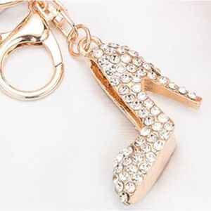 Gold Rhinestone High Heel purse/bag charm Keychain
